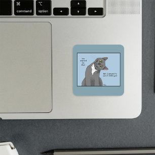 Funny Cat Mother’s Day Grey Cat Blue Square Sticker