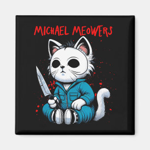 Funny Cat Motif Crazy Cat Graphic Michael Meowers Magnet