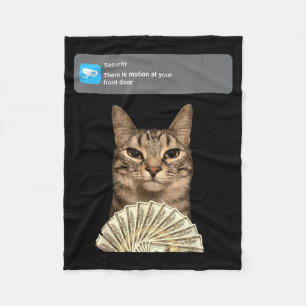 Funny Cat Motion Meme Women Men Fleece Blanket