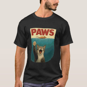 Funny Cat & Mouse Parody Retro Art Paws T-Shirt