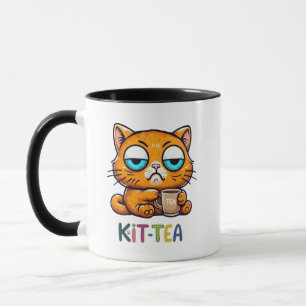 Funny Cat Mug, Kitty Pun Humour Gift Tea Cup