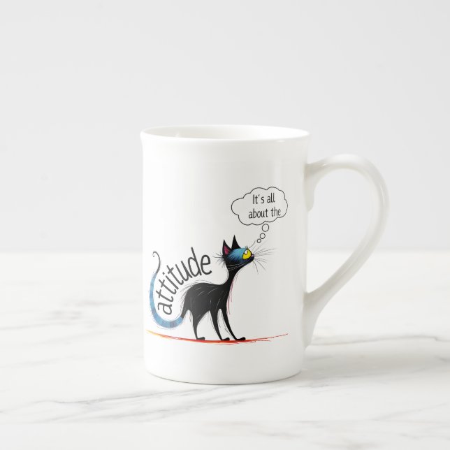 Funny Cat Mug– Missy Miss Catitude Bone China Mug (Right)