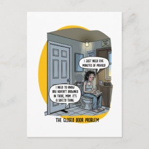 Funny Cat Mum Bathroom Humour Gift Postcard