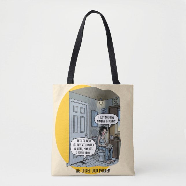 Funny Cat Mum Bathroom Humour Gift Tote Bag (Front)