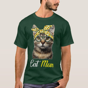Funny Cat Mum Cat Lovers Cute Sunflower Bandanna M T-Shirt