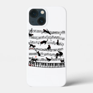Funny Cat Music Note, Gift For Piano Player, Music iPhone 13 Mini Case