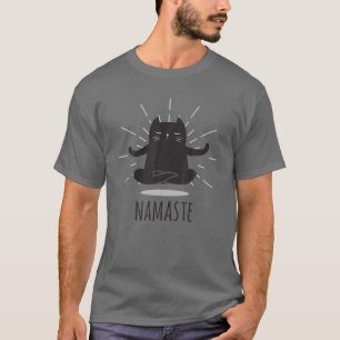Funny Cat Namaste Yoga Poses Buddha Flower Symbol T-Shirt