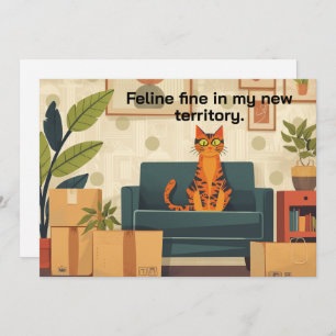 Funny Cat New Home Moving Announcement
