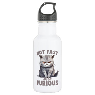 Funny Cat - Not Fast, Just Furious 532 Ml Water Bottle