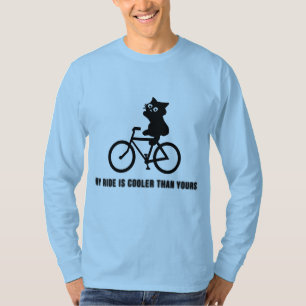 Funny Cat on Bike T-Shirt Cool Cycling Graphic T