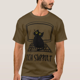 Funny Cat on Computer tech support T-Shirt