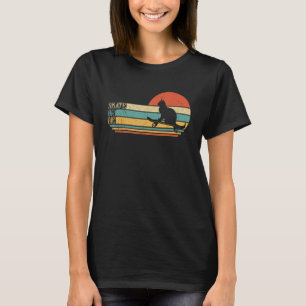 Funny Cat On Skateboard, Retro Skateboarder T-Shirt
