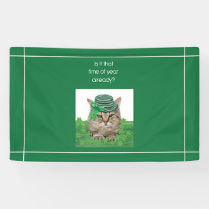 Funny Cat on St. Patrick’s Day Banner