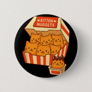 Funny Cat Owner Tee Kitten Nuggets Food Chicken Nu 6 Cm Round Badge