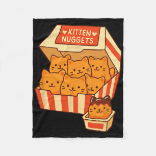 Funny Cat Owner Tee Kitten Nuggets Food Chicken Nu Fleece Blanket
