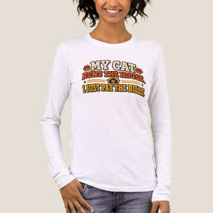 Funny Cat Owner Vintage T-Shirt – My Cat Runs the Tri-Blend Shirt