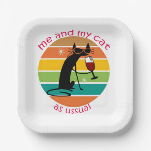 Funny Cat Paper Plate