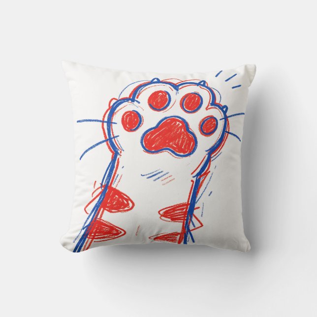 Funny Cat Paw High Five Cat Lover Cushion (Front)