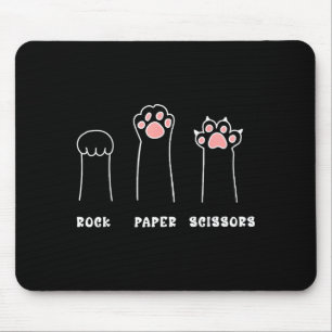 Funny cat paw meme rock paper scissors cute kitten mouse pad