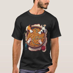 Funny Cat Paws Spaghetti Yarn Playtime Humor T-Shirt