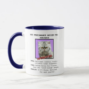 Funny Cat Performance Review Custom Photo Coffee Mug