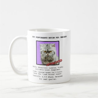 Funny Cat Performance Review Custom Photo Coffee Mug