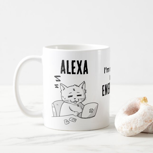 Funny cat personalized coffee mug (With Donut)