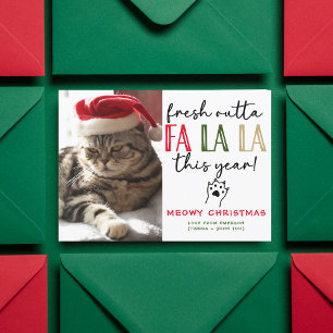 Funny Cat Photo Christmas Picture Custom Humourous Holiday Card