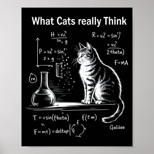 Funny Cat Physics Humor Design What Cats Really Th Poster (Front)