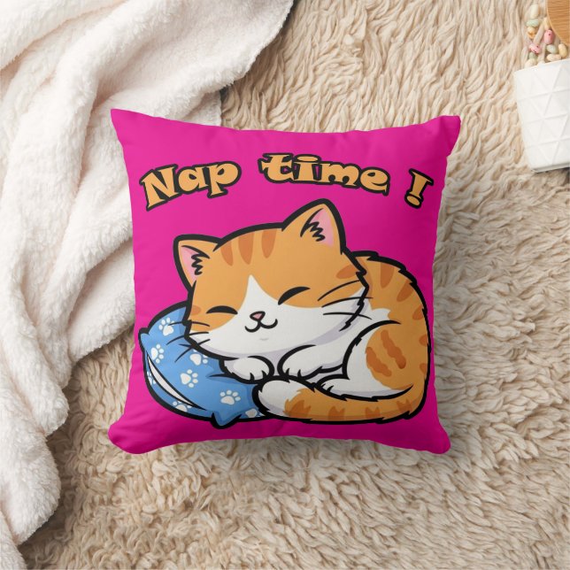 Funny Cat Pillow "Nap Time" (Blanket)