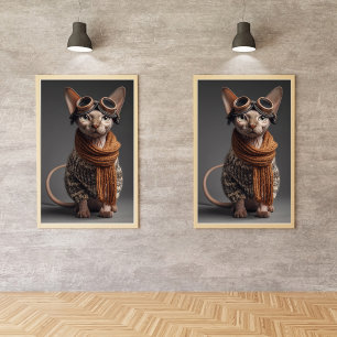 Funny Cat Pilot with Goggles Cool Aviator Aviation Photo Print