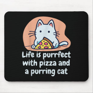 Funny Cat Pizza Lover Kitten Cute Cat Hilarious Qu Mouse Pad
