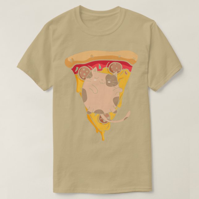 Funny Cat Pizza Premium  T-Shirt (Design Front)
