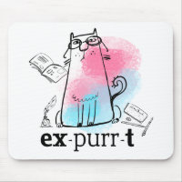 Funny Cat Play on Words Expurrt Cute cartoon