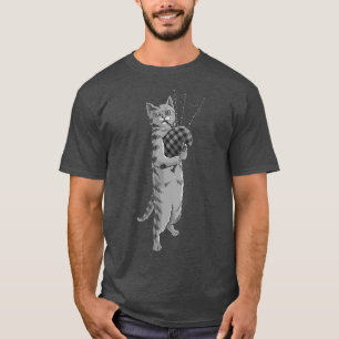 Funny Cat Playing Bagpipes  Cool Animal Lover T-Shirt
