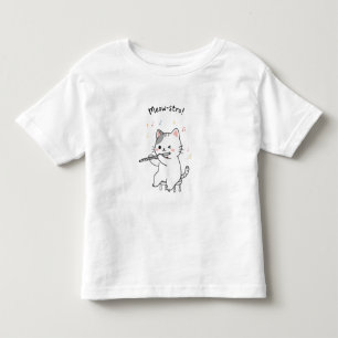 Funny Cat Playing Flute Toddler Tops