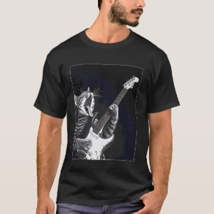 Funny Cat Playing Guitar Rock Star Rock & Roll Men T-Shirt