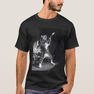 Funny Cat Playing Guitar Rock Star Rock & Roll Men T-Shirt