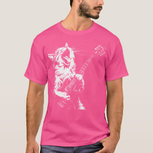 Funny Cat Playing Guitar T-Shirt