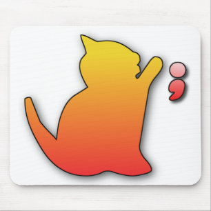 funny cat playing mouse pad