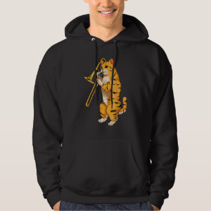 Funny Cat Playing Trombone Gift Cool Kitten Musici Hoodie