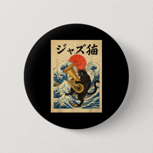 Funny Cat Playing Tuba For Jazz Musician Tubist 6 Cm Round Badge