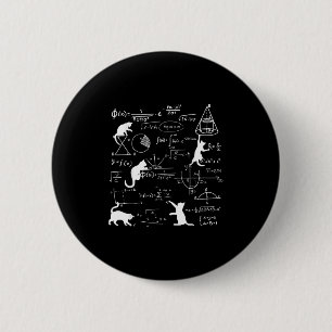 Funny Cat Playing With Math Formulas Kitten Cat An 6 Cm Round Badge