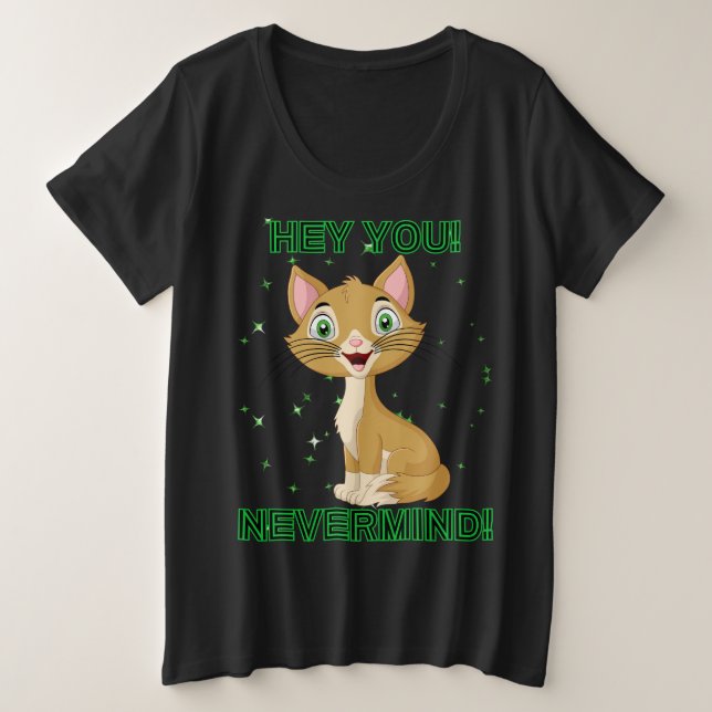 Funny Cat Plus Size T-Shirt (Design Front)
