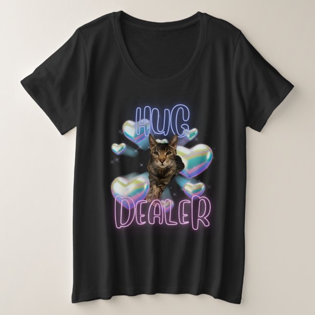 Funny Cat Plus Size T-Shirt (Design Front)