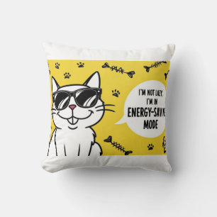 Funny Cat Poster, Cartoon cat wearing sunglasses  Cushion