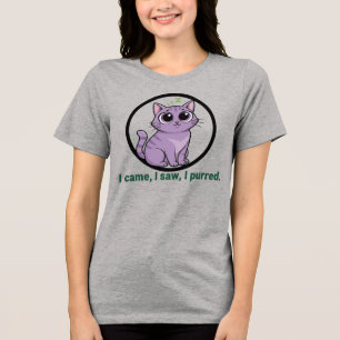 Funny Cat Pun "I Saw I Purred" Tee