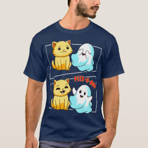 Funny Cat Pun Peek A Boo Men Kids Women Halloween T-Shirt