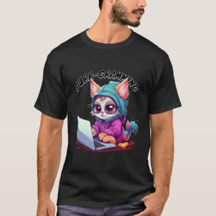 Funny Cat Pun Tech Savvy Kitten Programming Pun Ki T-Shirt