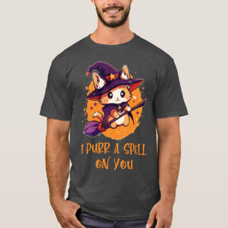 Funny Cat Pun Witch Spell Graphic Men Kids Women H T-Shirt